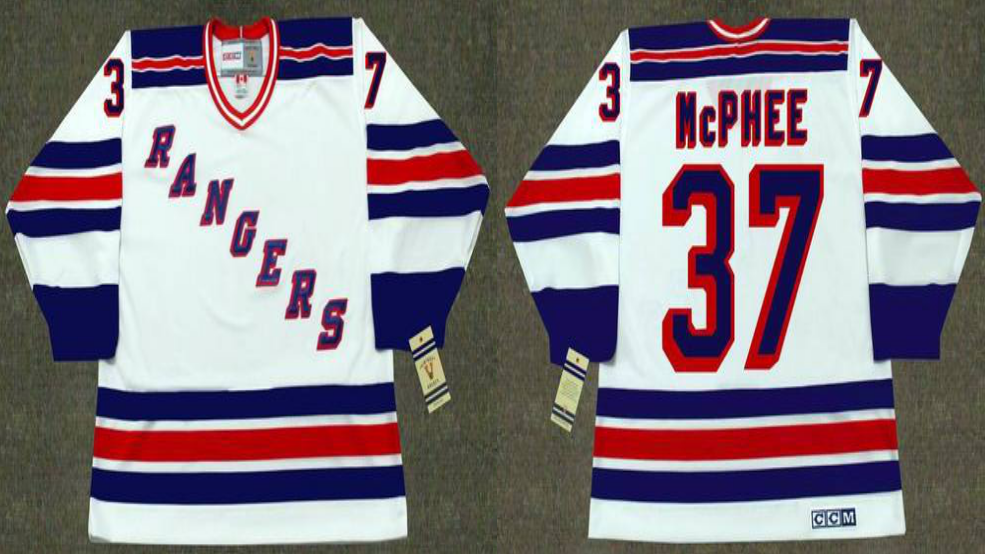 2019 Men New York Rangers 37 McPhee white CCM NHL jerseys